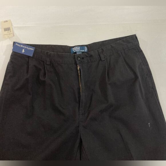 Polo Ralph Lauren Chino Pants Men’s 42x32 Black Hammond Pleated Classic Preppy - Picture 4 of 12